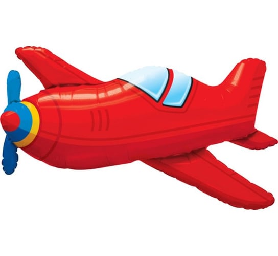 Balon foliowy, Red Vintage Airplane, 36", czerwony Qualatex