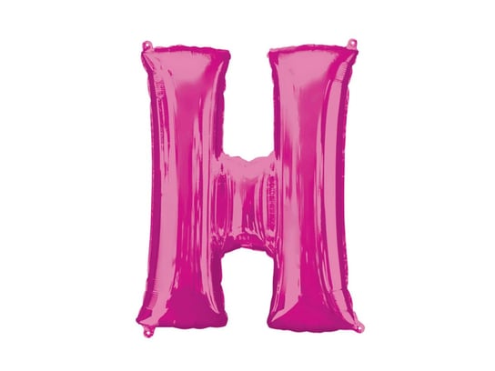 Balon foliowy różowa litera H - 66 x 81 cm - 1 szt. Amscan
