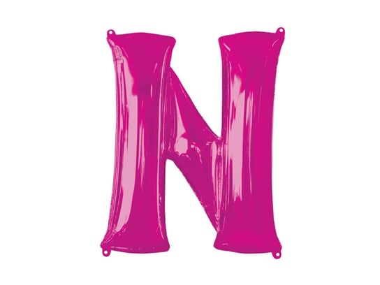 Balon foliowy różowa litera N - 60 x 81 cm - 1 szt. Amscan
