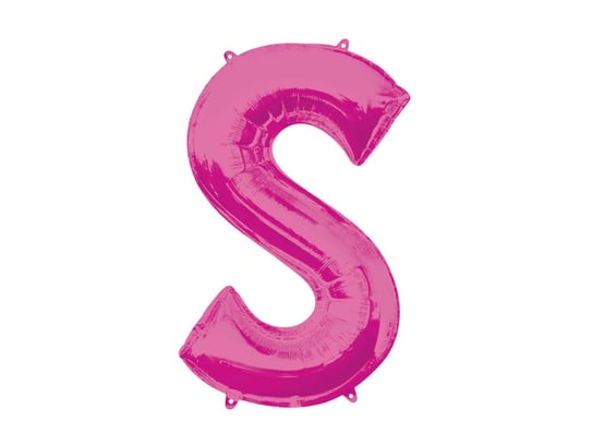 Balon foliowy różowa litera S - 53 x 88 cm - 1 szt. Amscan