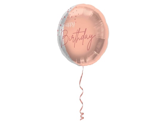 Balon foliowy różowe złoto Happy Birthday - 45 cm - 1 szt. Folat