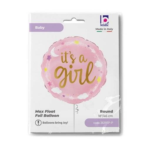 Balon Foliowy - Różowy It's A Girl46 cm GRABO