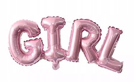 Balon Foliowy Różowy z Napisem GIRL na Baby Shower i Urodziny - Duży PartyPal