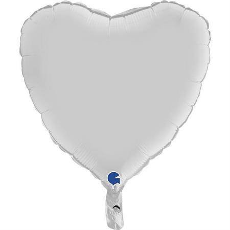Balon Foliowy - Satynowe białe Serce 46 cm, Grabo GRABO