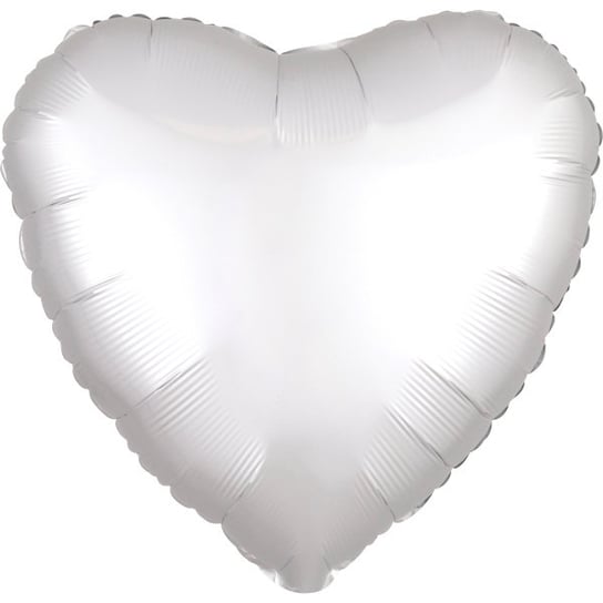 Balon Foliowy Satynowy Serce 43 Cm Biały Amscan