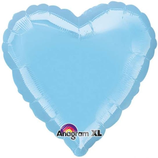 Balon foliowy, serce, 18", błękitny Amscan