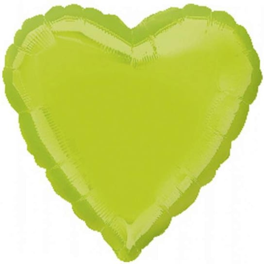Balon foliowy, serce, 18", zielony Amscan