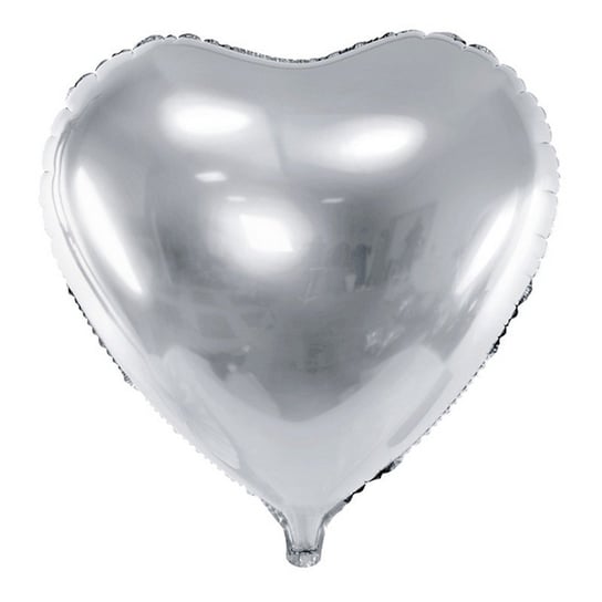 Balon foliowy, serce 45cm, srebrny NiebieskiStolik