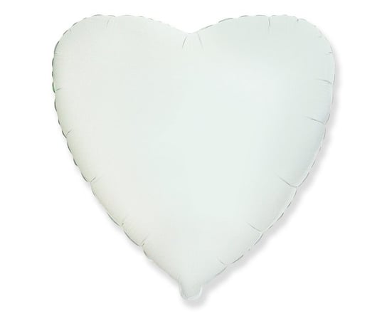 Balon foliowy, serce, biały, 18" Flexmetal