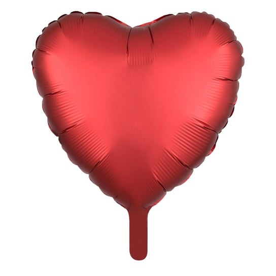 Balon Foliowy Serce, czerwone matowe, 46 cm PartyPal
