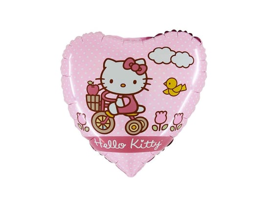 Balon foliowy serce Hello Kitty na rowerze - 46 cm - 1 szt. Grabo Balloons