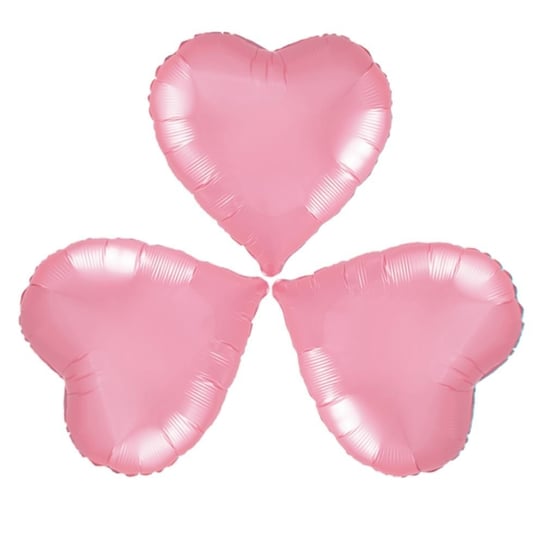 Balon foliowy serce jasnoróżowe, 23cm, 3 szt. PartyPal