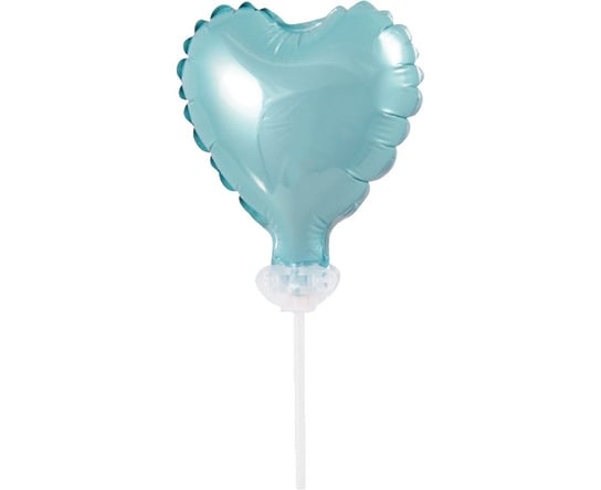 Balon foliowy, Serce na patyczku, 8 cm, błękitny GoDan