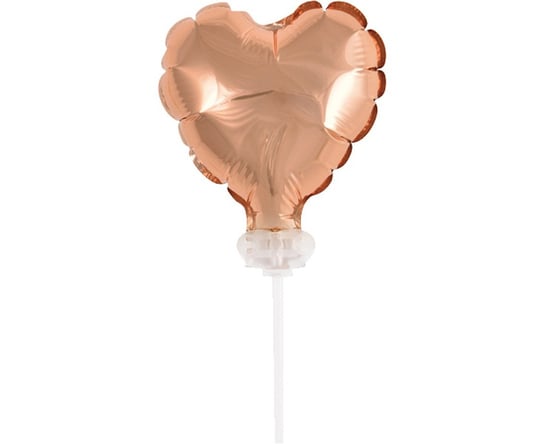 Balon foliowy, Serce na patyczku, 8 cm, różowy GoDan