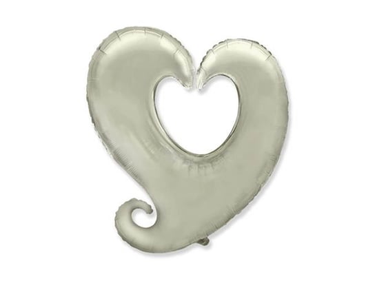 Balon foliowy serce srebrne - 60 cm - 1 szt. Flexmetal Balloons