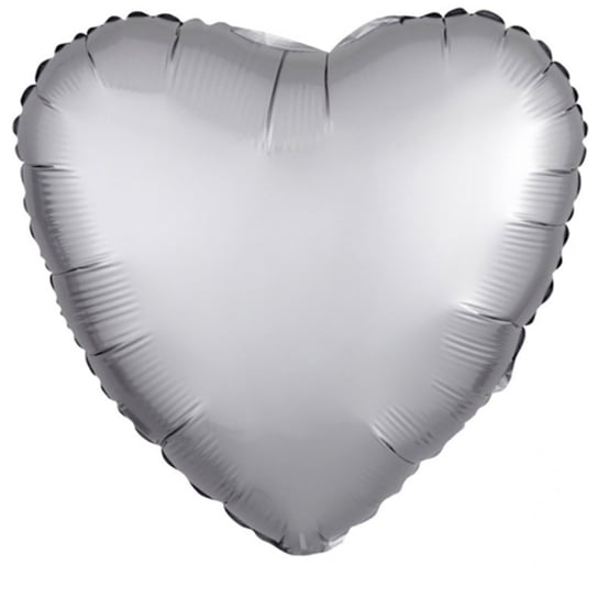 Balon foliowy Serce Srebrne Matowe, 46 cm PartyPal
