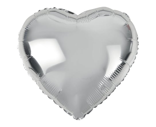 Balon foliowy, serce, srebrny, 36 cm GoDan