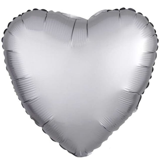Balon foliowy, Serce, srebrny mat, 17" Amscan