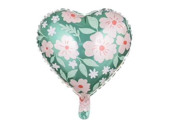 Balon foliowy Serce w kwiaty, 45 cm, mix Party Deco