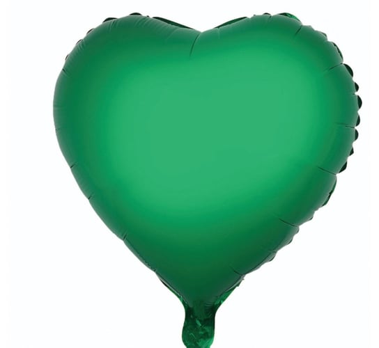 Balon foliowy, serce, zielony, 36 cm GoDan