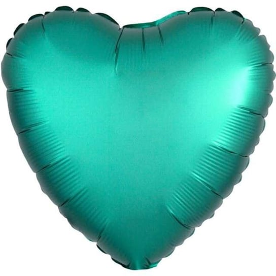 Balon foliowy, Serce, zielony mat, 17", Amscan