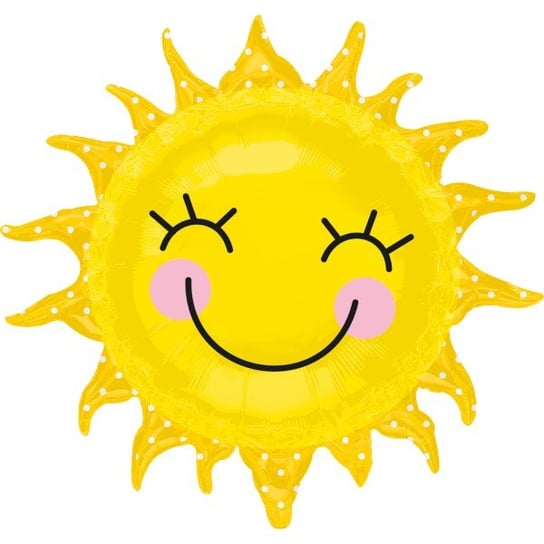 Balon Foliowy Słońce Uśmiechnięte Żółty Okrągły ABC