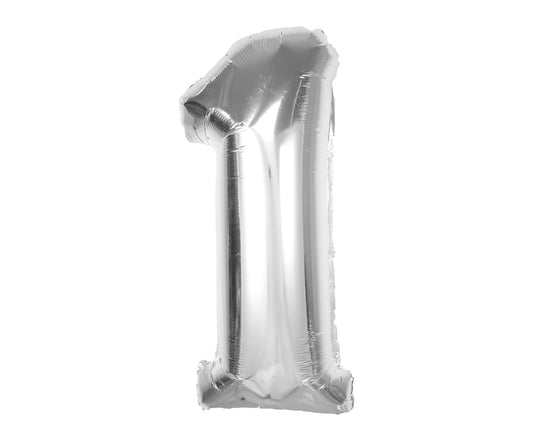 Balon foliowy Smart, cyfra 1, srebrna, 92 cm GoDan