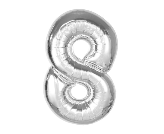 Balon foliowy Smart, cyfra 8, srebrna, 92 cm GoDan