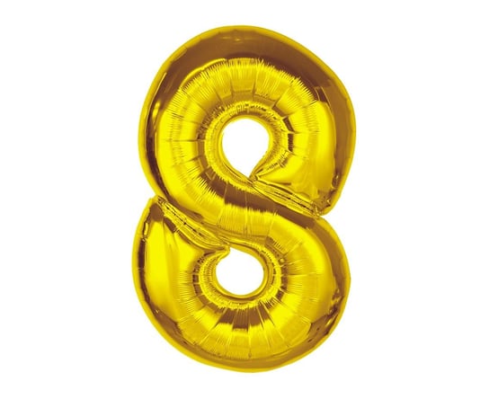 Balon foliowy Smart, cyfra 8, złota, 92 cm GoDan