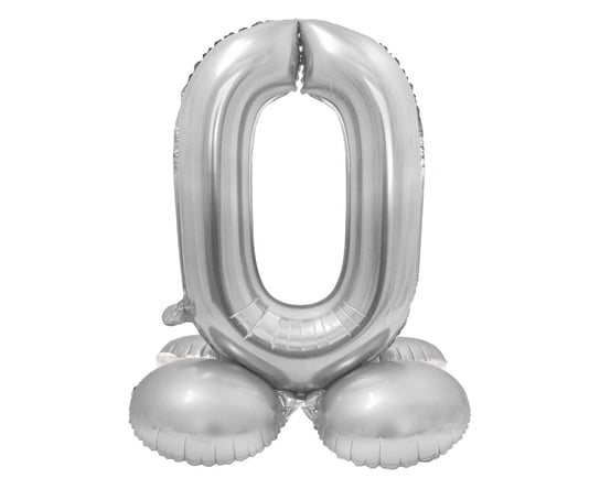 Balon foliowy Smart, Cyfra stojąca 0, srebrna, 72 cm Inna marka