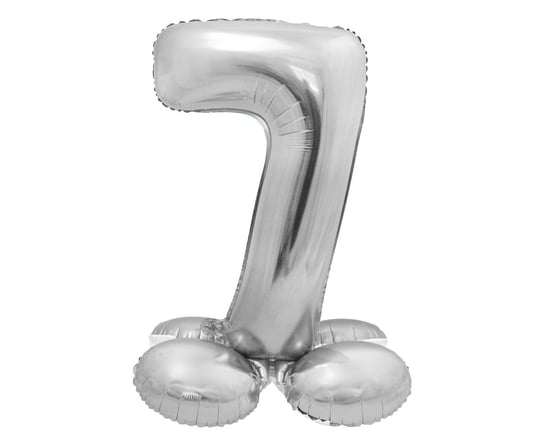 Balon foliowy Smart, Cyfra stojąca 7, srebrna, 72 cm Inna marka