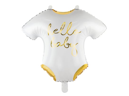 Balon foliowy, śpioszki - hello baby, 51x45 cm, biały PartyDeco