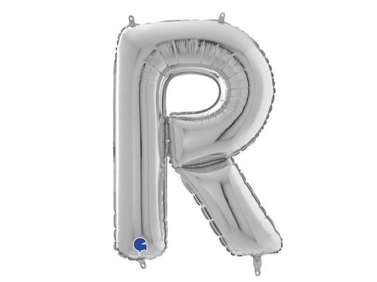 Balon foliowy srebrna litera R - 66 cm - 1 szt. Grabo Balloons