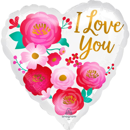 Balon foliowy Standard Love You Ombre Flowers Amscan