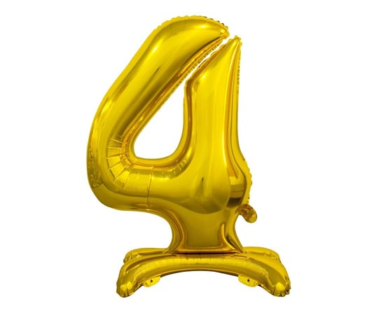 Balon foliowy stojący, B&C cyfra 4, złoty, 74 cm GoDan
