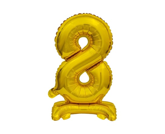 Balon foliowy stojący, B&C cyfra 8, złoty, 38 cm GoDan