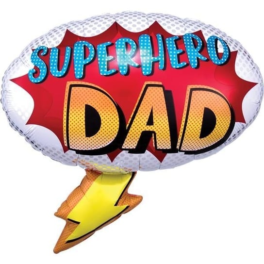 Balon foliowy, Superhero dad, 68x66 cm, 1 sztuka AMSCAN