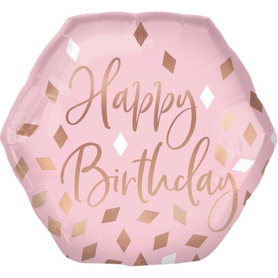 Balon foliowy, Supershape Blush Birthday, różowy 