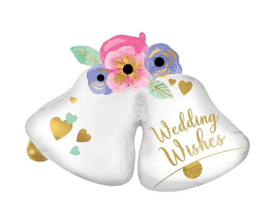 Balon Foliowy Supershape Wedding Bells P35, Zapakowany Amscan