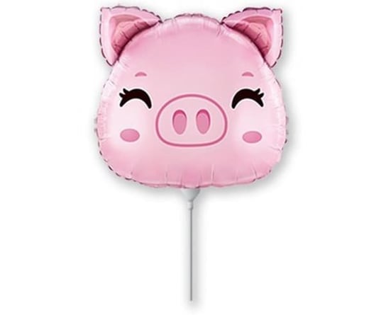 Balon foliowy świnka głowa urodziny farmerskie zwierzątka 35 cm Flexmetal