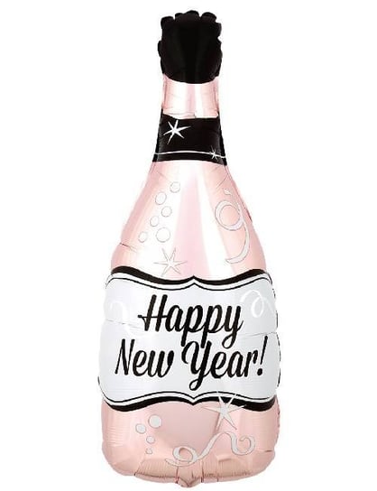 Balon Foliowy Szampan Happy New Year Różowe Złoto 86X45 Cm Inna marka
