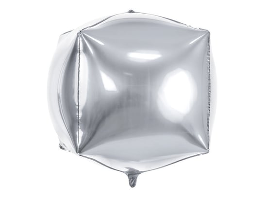 Balon foliowy, Sześcian, 35x35x35 cm, srebrny PartyDeco