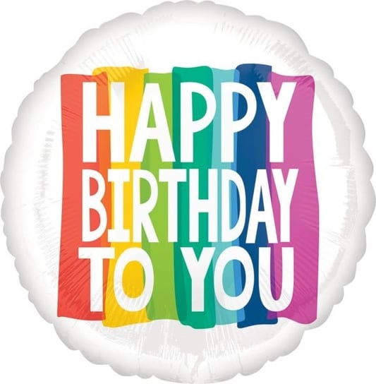 Balon foliowy tęczowy urodzinowy Happy Birthday AMSCAN