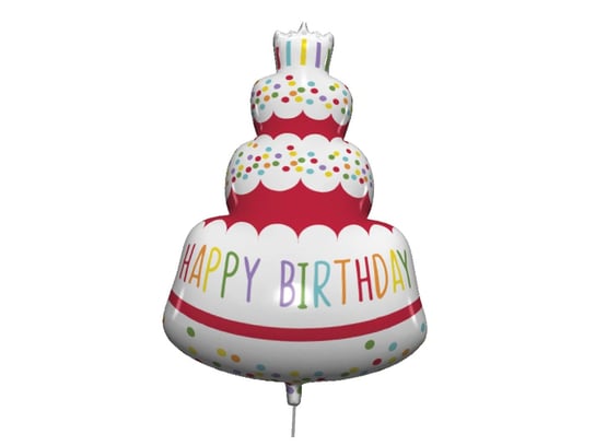 Balon foliowy Tort z napisem Happy Birthday - 96 cm - 1 szt. Procos