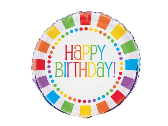 Balon foliowy urodzinowy Happy Birthday - 47 cm Unique