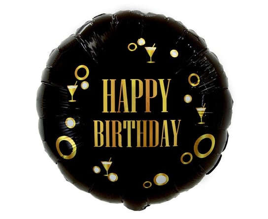 Balon foliowy urodzinowy złoty na urodziny czarny dekoracja na hel ABC