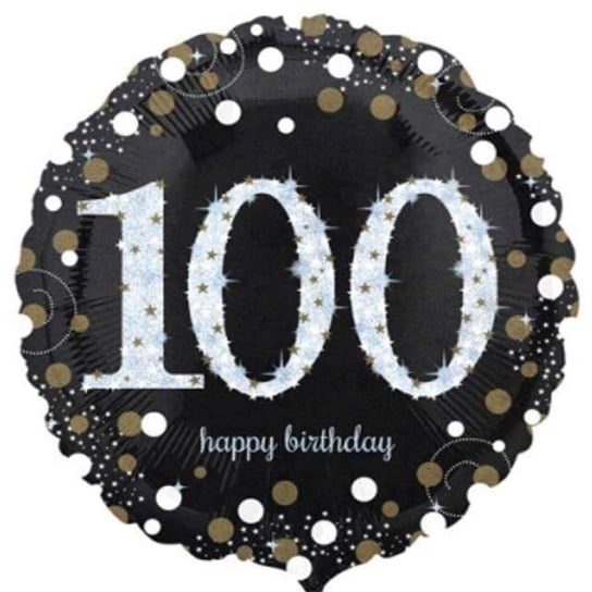 Balon foliowy, Urodziny 100, Sparkling Celebrations Gold, 18" Amscan