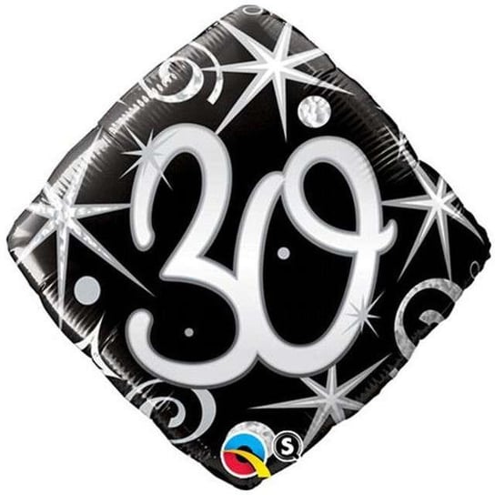Balon foliowy, Urodziny 30, 18", czarny Qualatex
