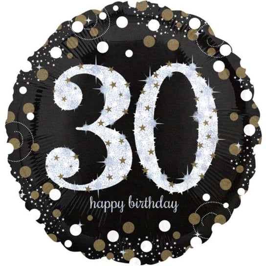 Balon foliowy, Urodziny 30, Jumbo Sparkling Celebrations Gold, 28" Amscan