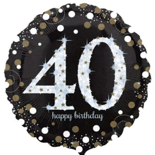 Balon foliowy, Urodziny 40, Sparkling Celebrations Gold, 18" Amscan